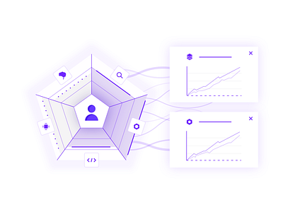 Turing College illustration 2d art clean color creative design flat geometric graphic design icon illustration info infographic lines minimal monochromatic purple simple vector web