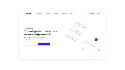 Slack hero section redesign graphic design typography ui ux web design