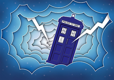 Tardis in the time vortex art design digital art doctor who illustration illustrator sci fi tardis timelord vector vortex