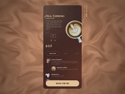 Coffee Take App brown coffee coffee app coffee beans coffee shop designwich espresso milk order product wichkids