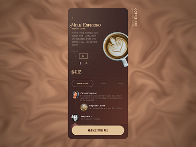 Coffee Take App brown coffee coffee app coffee beans coffee shop designwich espresso milk order product wichkids