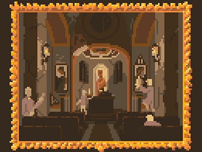 The old priest's last dream art digital art pixel pixels priest