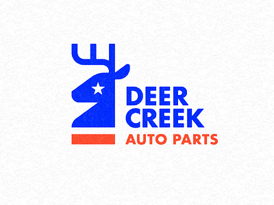 Deer Creek Auto Parts - Logo animal auto parts ben stafford bold branding deer deer creek design geometric illustration logo logomark mark mechanic patriotic strong usa