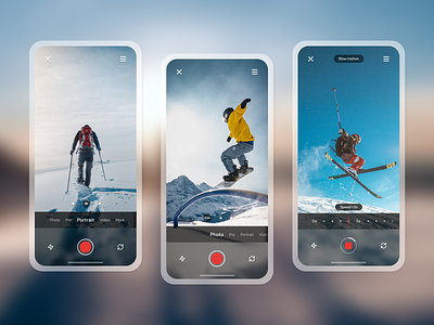 Camera UI for mobile app 2021 2021 trends app app design camera clean clean ui design ecommerce mobile mobile camera recording sharing shooting shop social ui uiux ux video