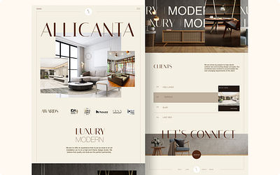 Allicanta - Interior Designer Website Concept concept design interior design logo ui ux web web design website design