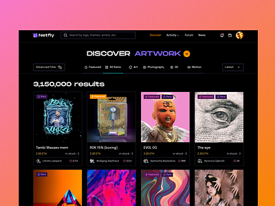 NFT ARTWORK 2020 ui trends artwork dark mode digital art landing page nft nft best design nft landing page uidesign