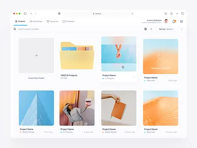 VEED.IO | Dashboard account admin admin panel admin ui clean dashboard desktop folder management minimal modern navigation product design project project management ui ux video video editing website