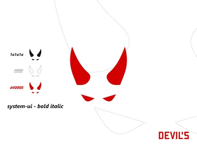 Devil's - font and colors branding design devils flat geometry icon logo minimal vector