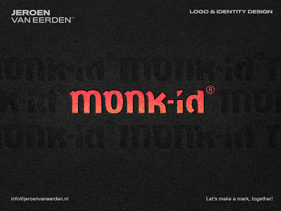 Monk-id - Logo Wordmark Concept brand identity design branding focus id idea identity design letter design lettering logo mockup monk service talk texture wordmark zen