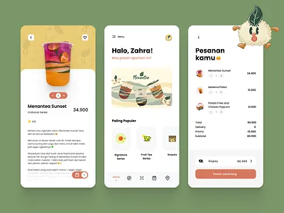Menantea App baverage fnb food health menantea order ui