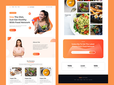 Food Network Landing Page branding food graphic design landing page ui