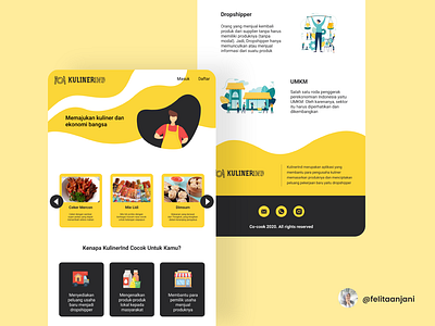 KulinerInd Landing page UI Design app application branding design design app ui uiux web website