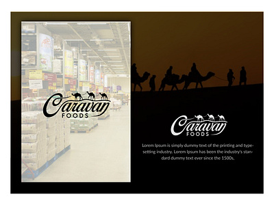 Caravan Food branding camel caravan food design food food logo graphic design grocery logo grocery store grocery store logo group of camels illustration logo typography vector