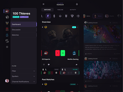 Kokyo Esports Dashboard app dashboard esports feed gamer gaming mobile ui