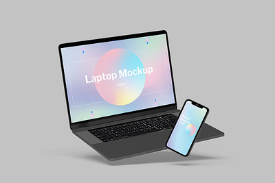 Laptop & Smartphone Mockup abstract clean device display laptop mac macbook mockup phone phone mockup presentation realistic simple smartphone theme ui ux web webpage website