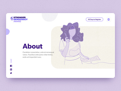 Stronger Democracy Award - Web Design award democracy government graphic design illustration people purple sketch ui web