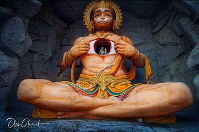 Statue of Lord Hanuman graphic design photography