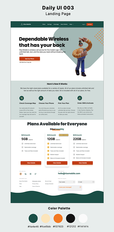 Daily UI 003 : Landing Page daily ui 003 dailyui design landing page prepaid cell phone ui designer uidesign uxdesign
