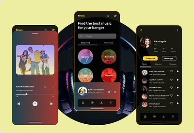 melody branding design illustration mobileapp music musicapp new playlist song ui ux uxuidesign