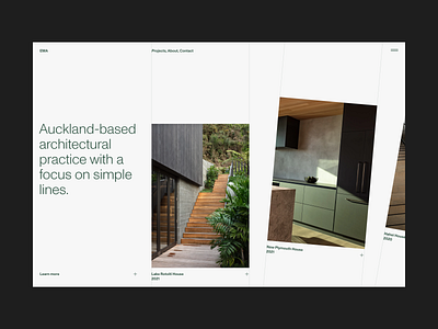 EMA – Layout Exploration | Desktop architect architectural architecture columns design desktop grid layout monument grotesk type typography ui web web design