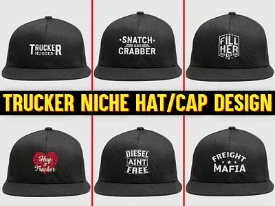 TRUCKER NICHE HAT/CAP DESIGN branding cap cap design creative hat designs creative hat ideas design designer mahabub graphic design hat hat design illustration logo trucker trucker cap typography ui vector