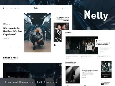 Nelly Landing Page app beauty blog branding clean customize design graphic design html5 illustration logo magazine modern motion graphics ui ui design unique ux ux design website