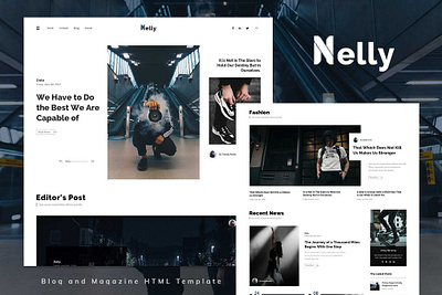 Nelly Landing Page app beauty blog branding clean customize design graphic design html5 illustration logo magazine modern motion graphics ui ui design unique ux ux design website