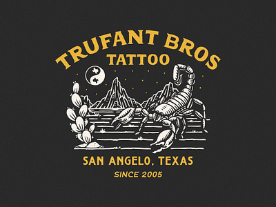 TRUFANT BROS TATTOO apparel design badge design design graphic design illustration logo tshirtdesign ui vintage vintage design