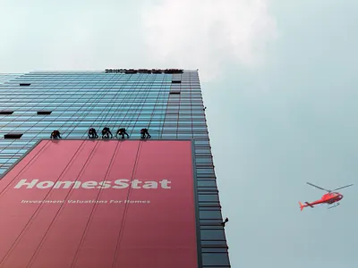 HomesStat® Branding billboard branding design graphic design logo