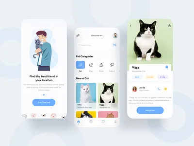 Pet Adoption App Concept app business clean ui design ios ios app ios design minimal app minimal ui pet pet adoption pet aoption app popular popular shot product product design ui uiux ux