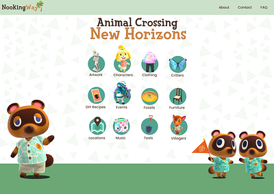 NookingWay - Animal Crossing Fan Site app design icon typography ui ux