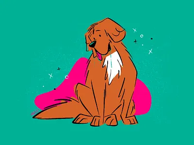 Newfoundland character character design design dog doggust dogs in august illustration mid century newfoundland retro vintage