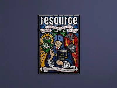Magazine cover 2012 cover digital environment gradient heaven hell illustratio illustration magazine patron recycling saint stained glass vector waste