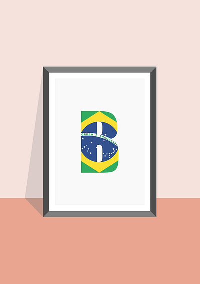 B From Brazil design flatdesign flatposter illustration logo vector