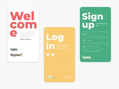 Authentication Screens app app design authentication screen figma minimal design ui uiux ux design