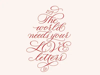 Love letters calligraphic calligraphy copperplate design hand lettering hand lettering handlettering illustration logo