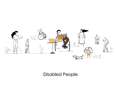 Disabled people design disabled people illustration vector