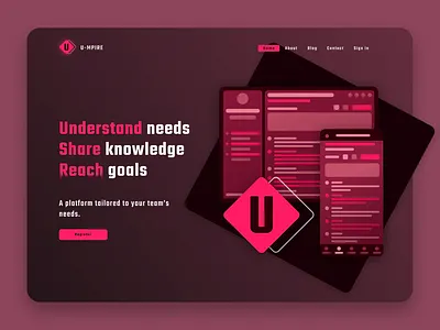 Landing page design ui