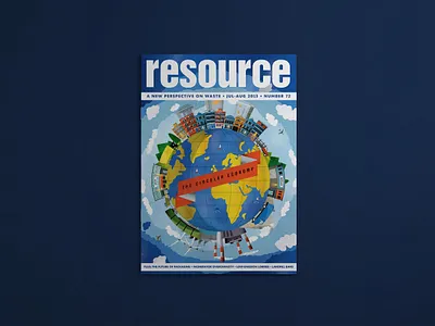 Magazine cover 2013 circular cover digital economy environment environmental illustration magazine recycling vector waste world