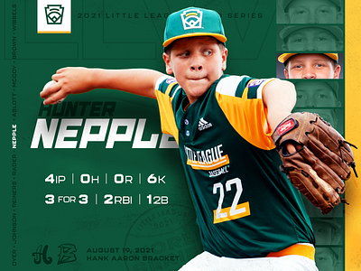 LLWS Stat Card baseball design social sports web