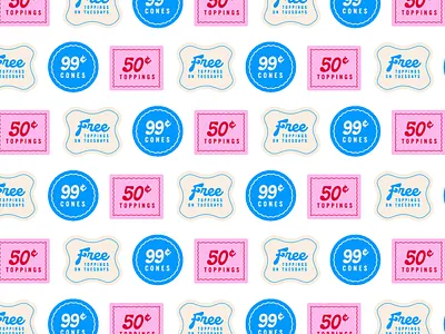 Badges for Rebrand – Fresh Local Ice Cream badge brand design brand identity branding branding and identity design identity design illustrator logo logo design sticker typography visual identity