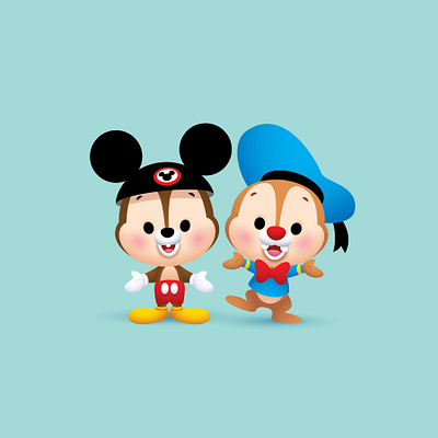 Chip and Dale adobe illustrator character design cute disney illustration jerrod maruyama kawaii vector