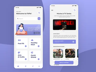Fitpal - Fitness Mobile App design adobe app appdesign branding design fitness graphic design health mental mobile app ui uiux