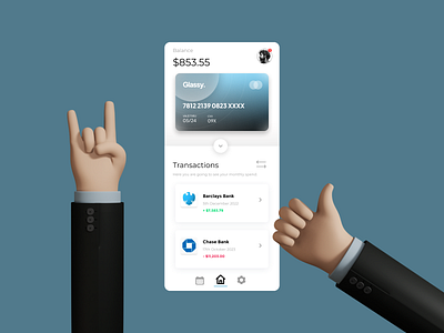Glassy Bank - Mobile App UX/UI app branding design icon illustration logo typography ui ux vector