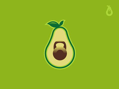 Healthy Food and Workout avocado diet fitness food gym healthy food kettle bell logo vegan work out