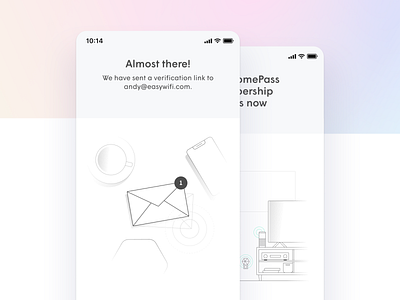 HomePass onboarding illustrations email illustrations iot onboarding plume room verify