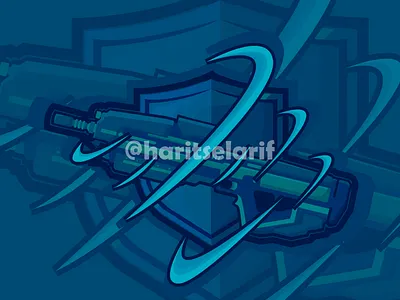 Guns logo vector illustration blue blue logo branding design esport esport logo graphic design gun icon illustration logo mascot no name no name logo pistol png shotgun shotgun vector ui vector