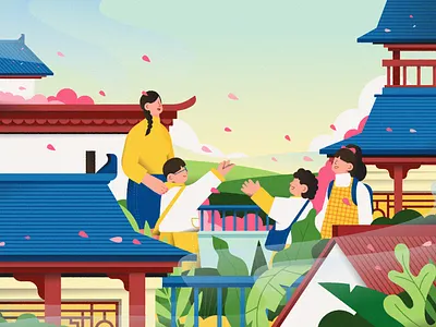 April 5th character design flat graphic illustration illustrator life spring vector