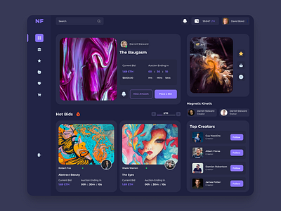 NFT Marketplace Dashboard crypto cryptocurrency dashboard nft nft dashboard nft marketplace nft platform ui design user interface