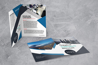 Bifold Brochure Template bifold brochure branding brochure business profile cool brochure corporate identity corporate profile flyer graphic design illustration illustrator ui